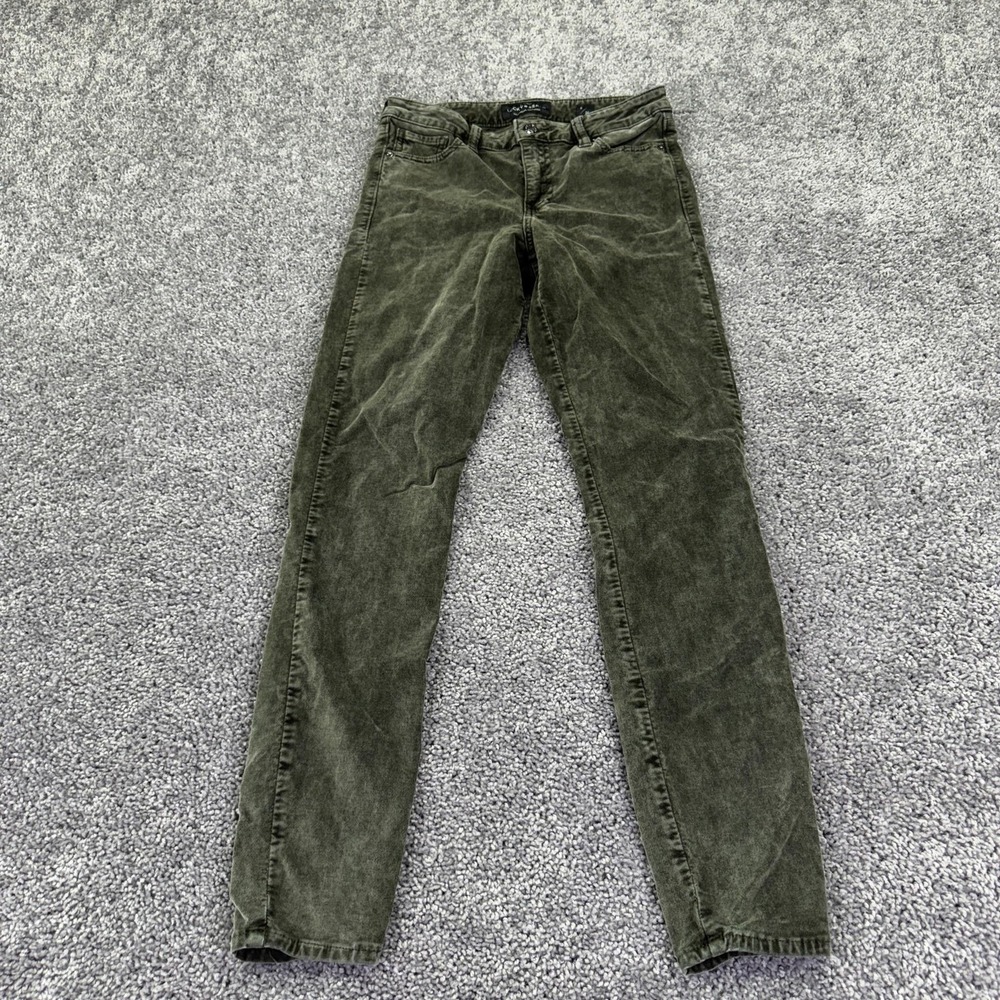 Lucky Brand Jeans Womens 2/26 Green Ava Super Skinny Denim Stretch Medium Wash